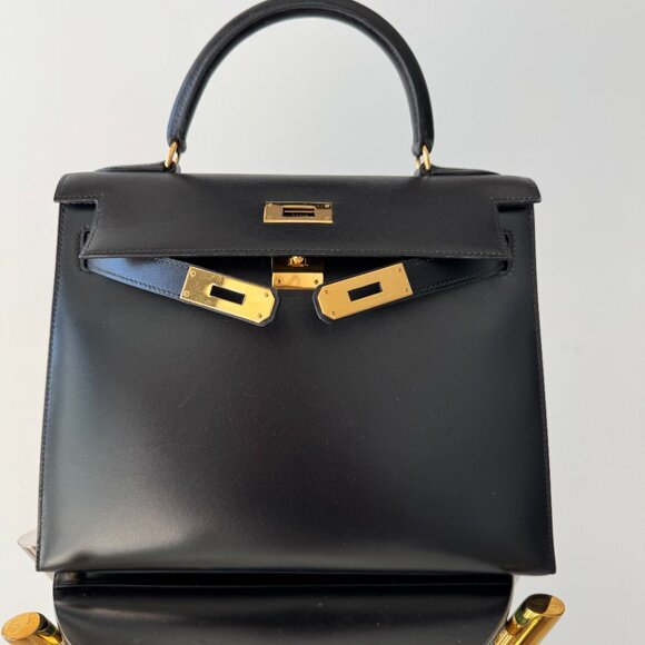 Hermes Kelly 28 Sellier black box leather gold HW 1995 - Picture 1 of 13